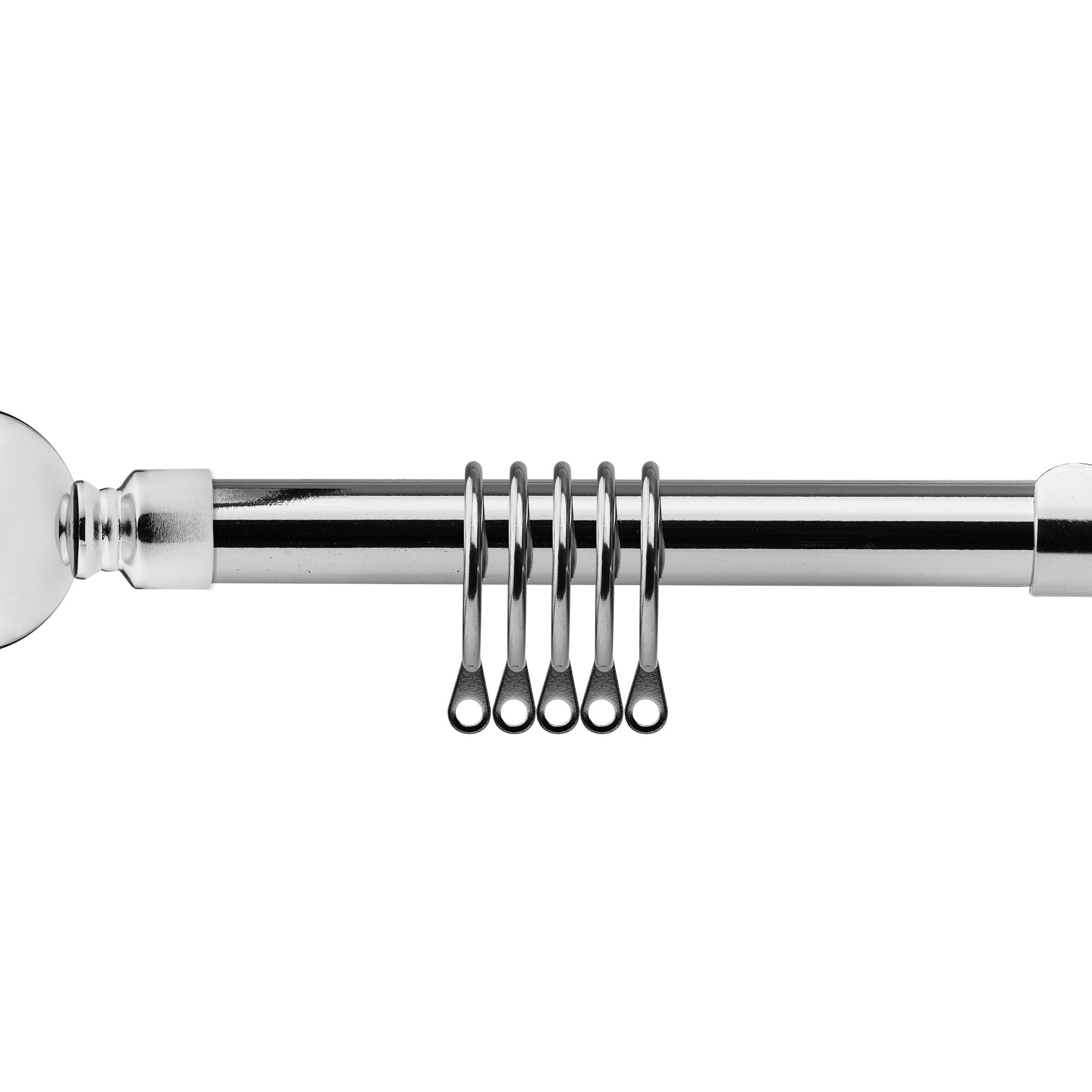Chrome Ball Extendable Curtain Pole with Rings