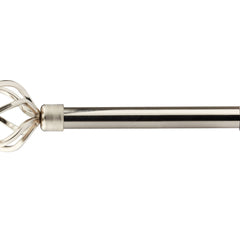 Brushed Silver Bird Cage Extendable Curtain Pole