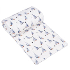 Boats & Gulls Printed Fleece Throw (130cm x 150cm)