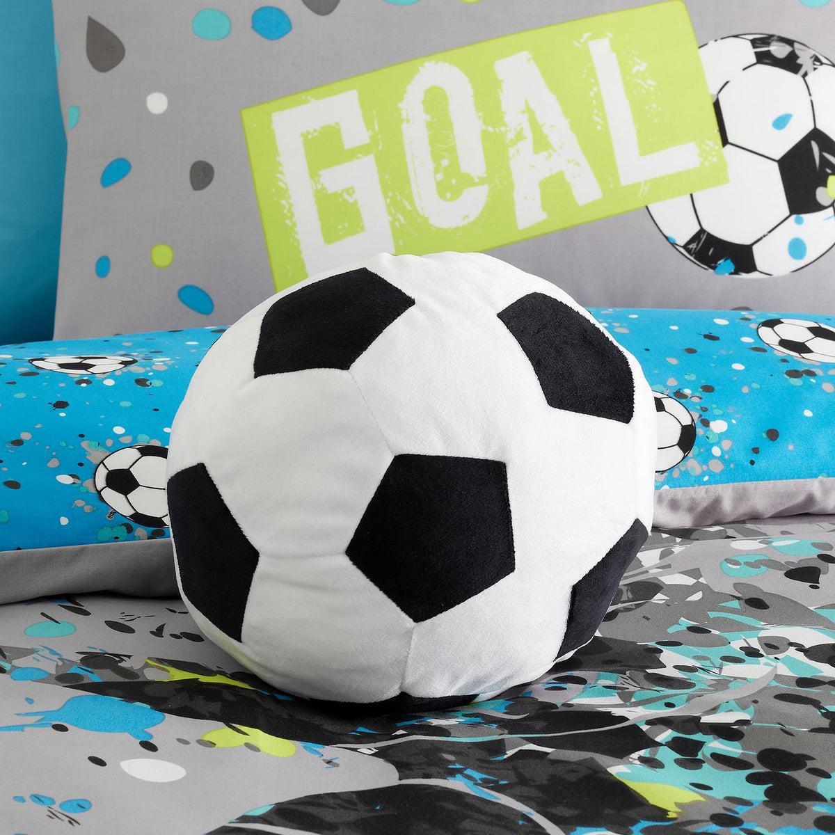 Black White Football Cushion