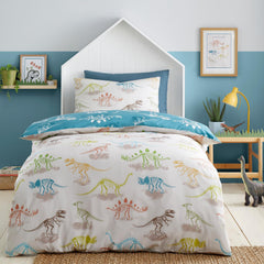 Skeleton Dino Multi Kids Reversible Duvet Set