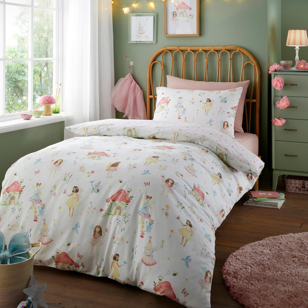 Summer Fairies Pink Kids Duvet Set