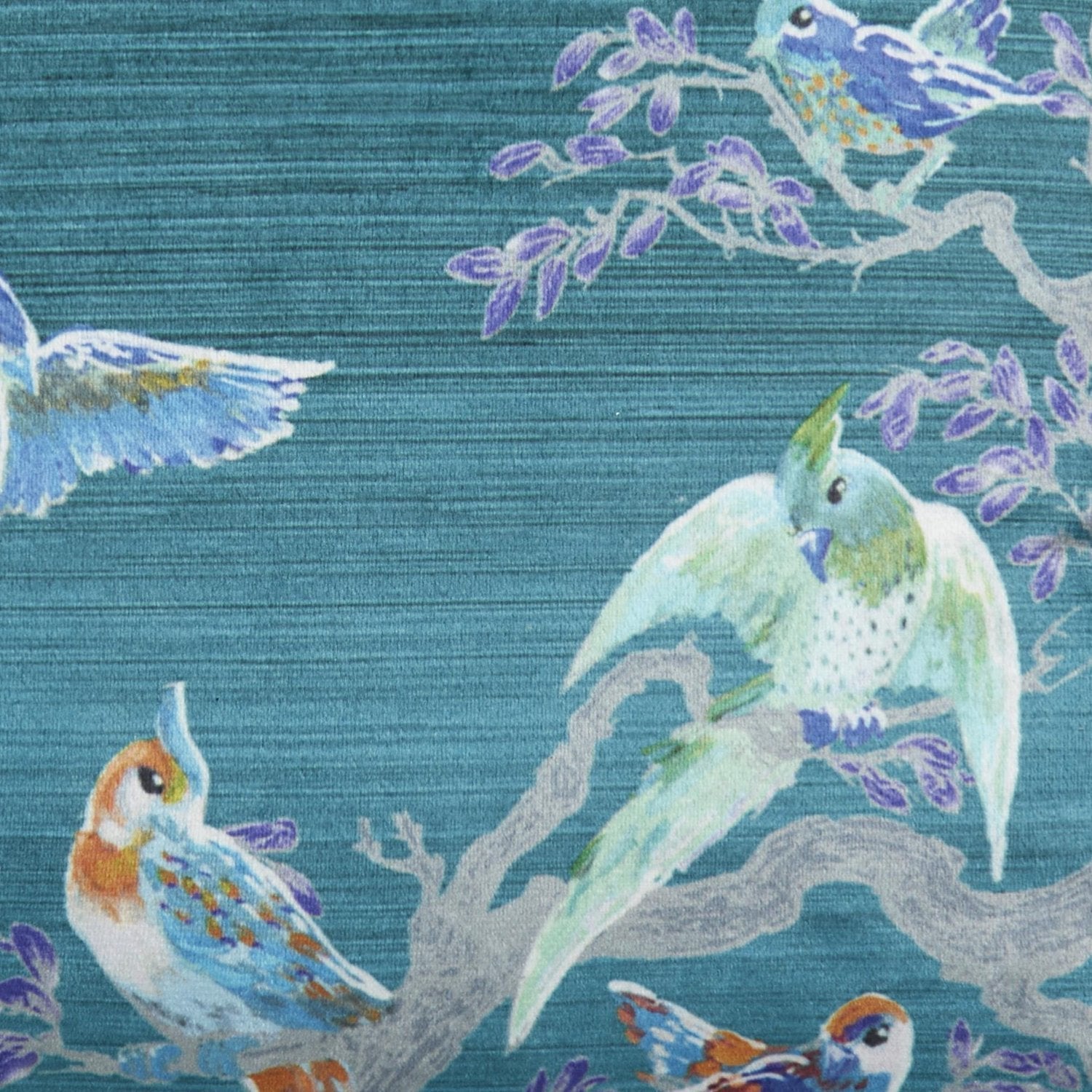 Laurence Llewelyn-Bowen Birdity Absurdity Blue Velvet Cushion (43cm x 43cm)