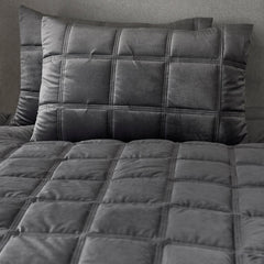 Brighton Square Slate Velvet Duvet Set