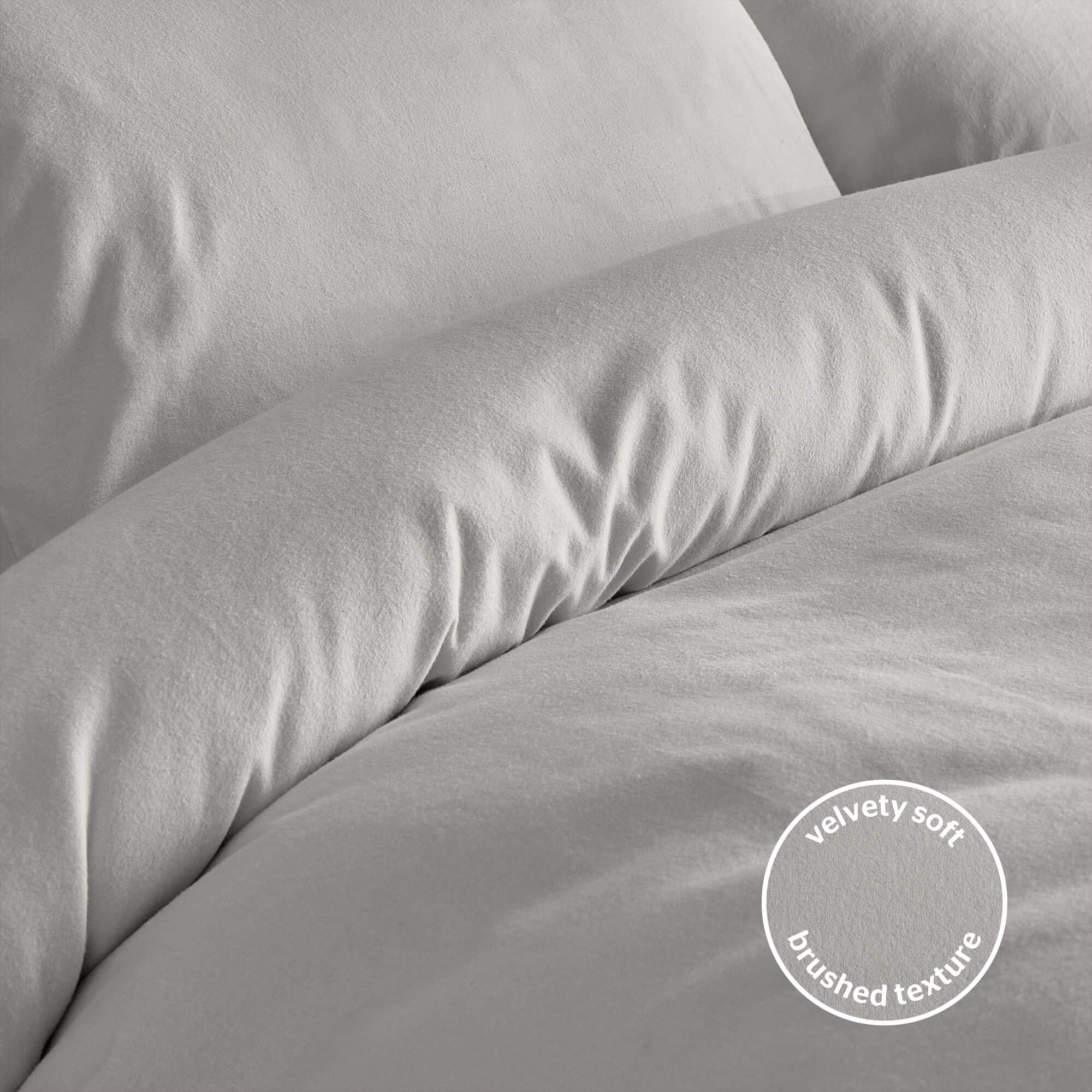 Silentnight Silver Grey Brushed Cotton Duvet Set