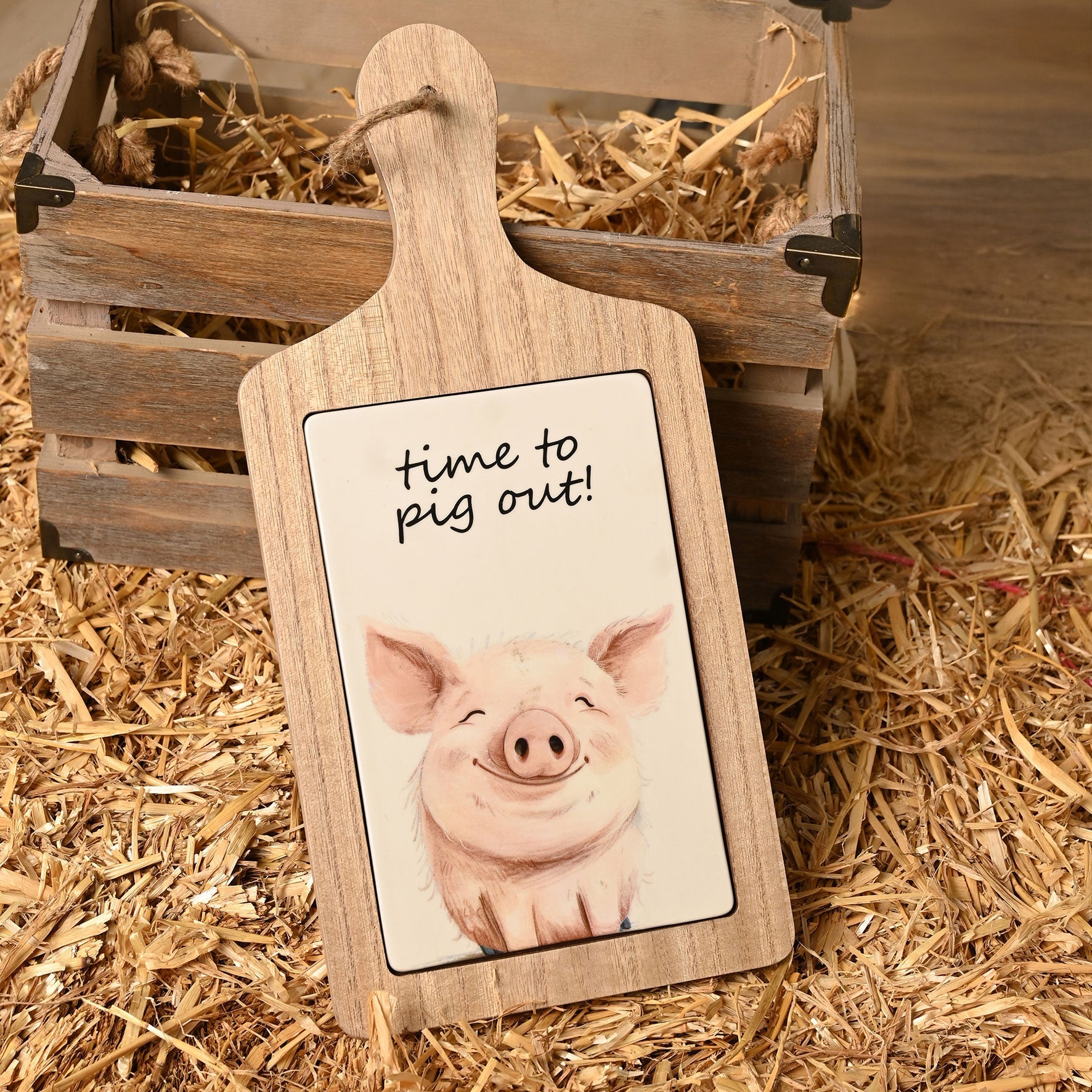 The Funny Farm Serving Board Time To Pig Out