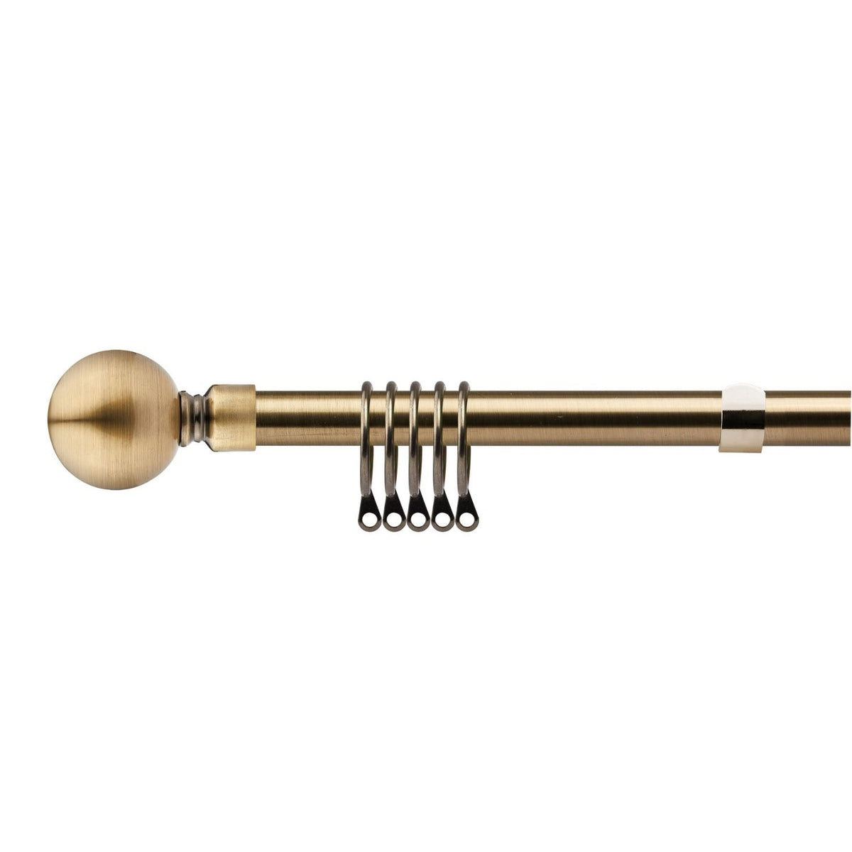 Antique Brass Ball Extendable Heavy Duty Curtain Pole