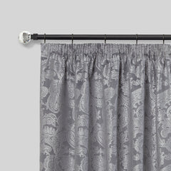 Matt Black Crystal Extendable Curtain Pole with Rings