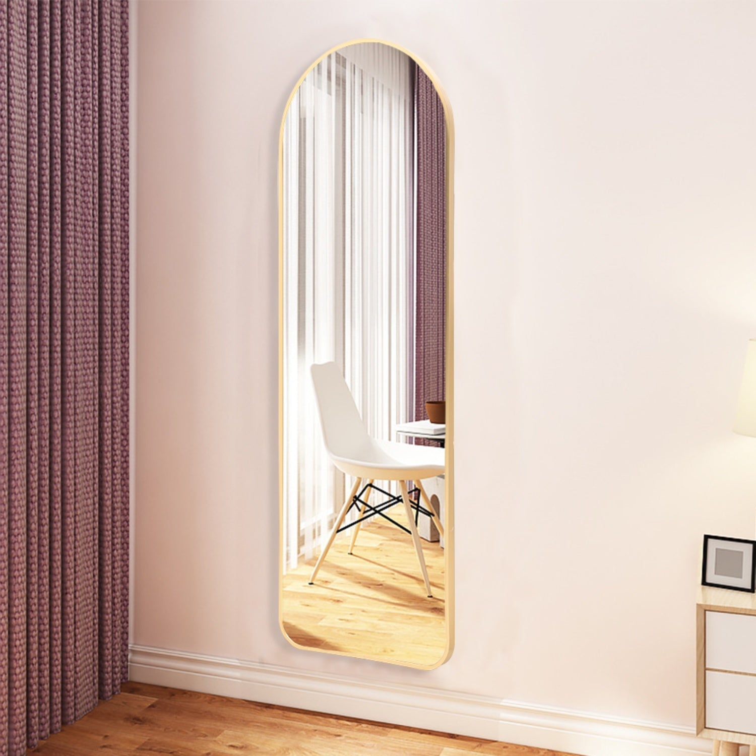 120cm Gold Arched Full Length Wall Mirror