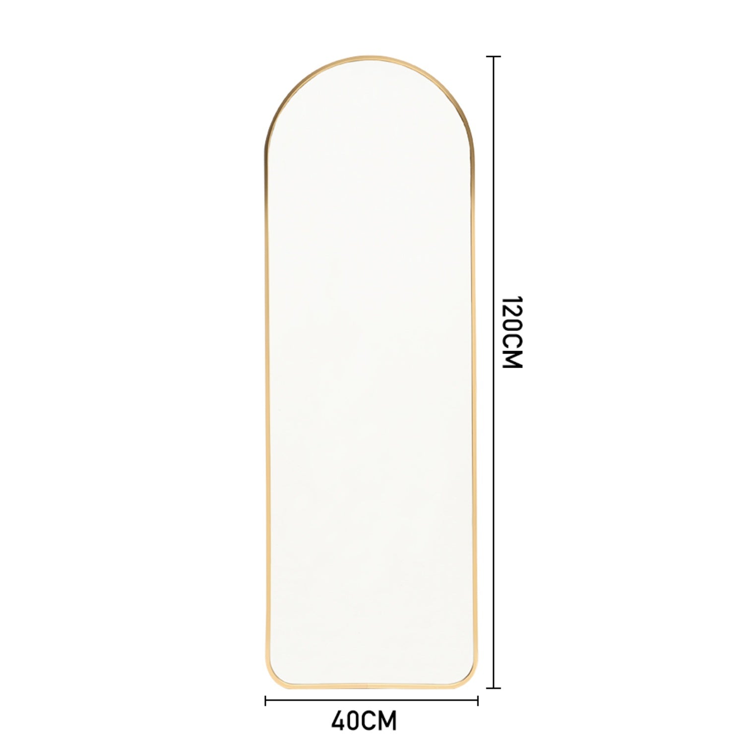 120cm Gold Arched Full Length Wall Mirror