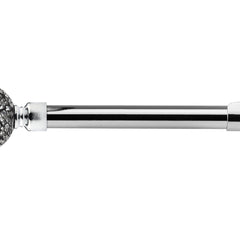 Chrome Cut Glass Extendable Curtain Pole