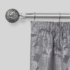 Chrome Cut Glass Extendable Curtain Pole with Rings