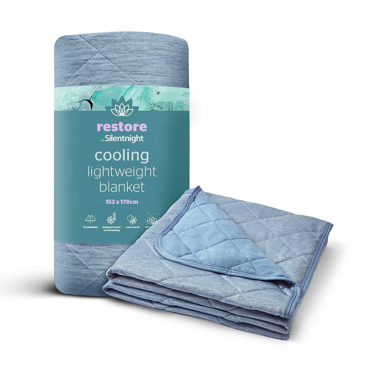 Silentnight Restore Blue Cooling Lightweight Blanket
