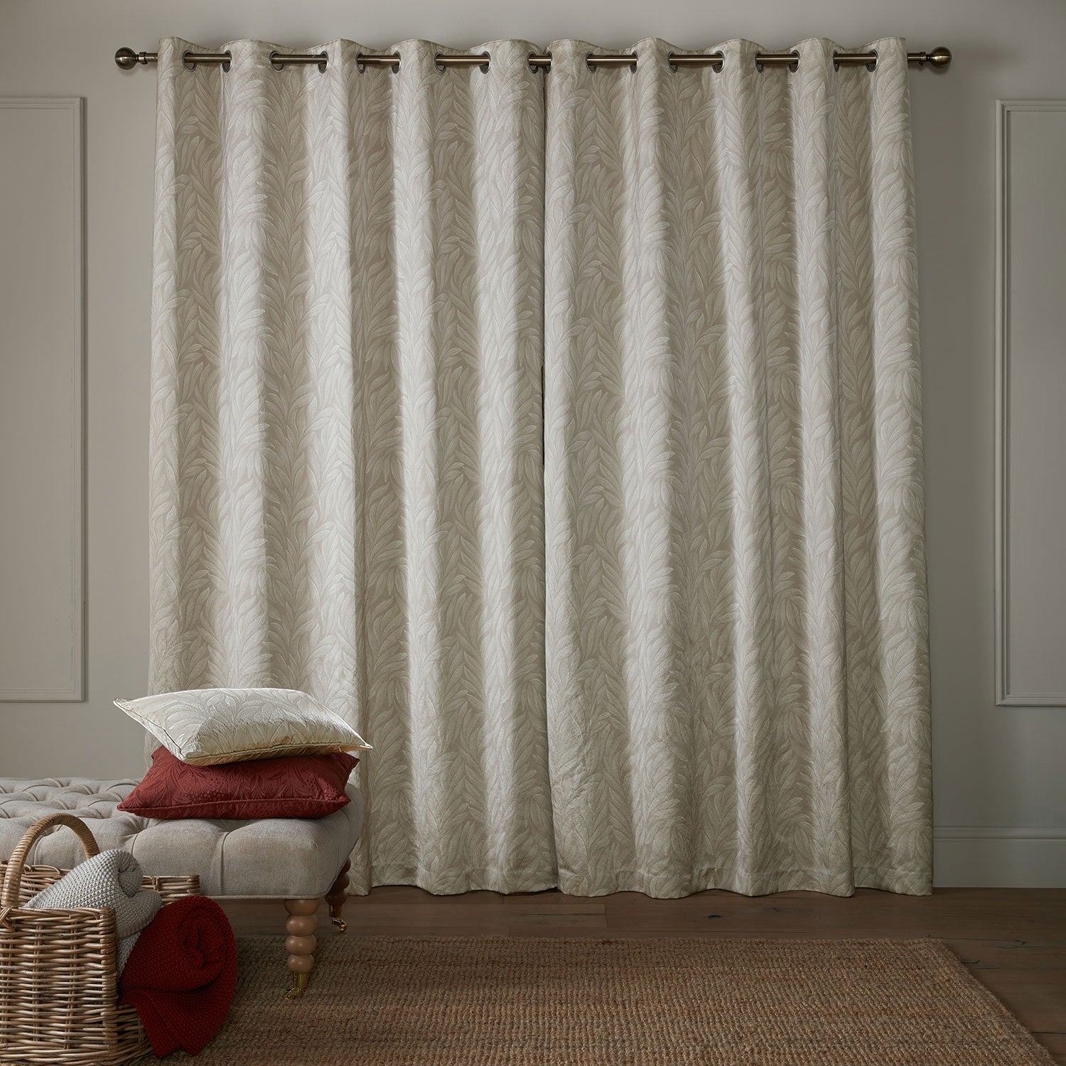 Laura Ashley Coulderton Natural Eyelet Curtain