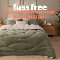Silentnight Olive Green Reversible Coverless 10.5 Tog Duvet Set