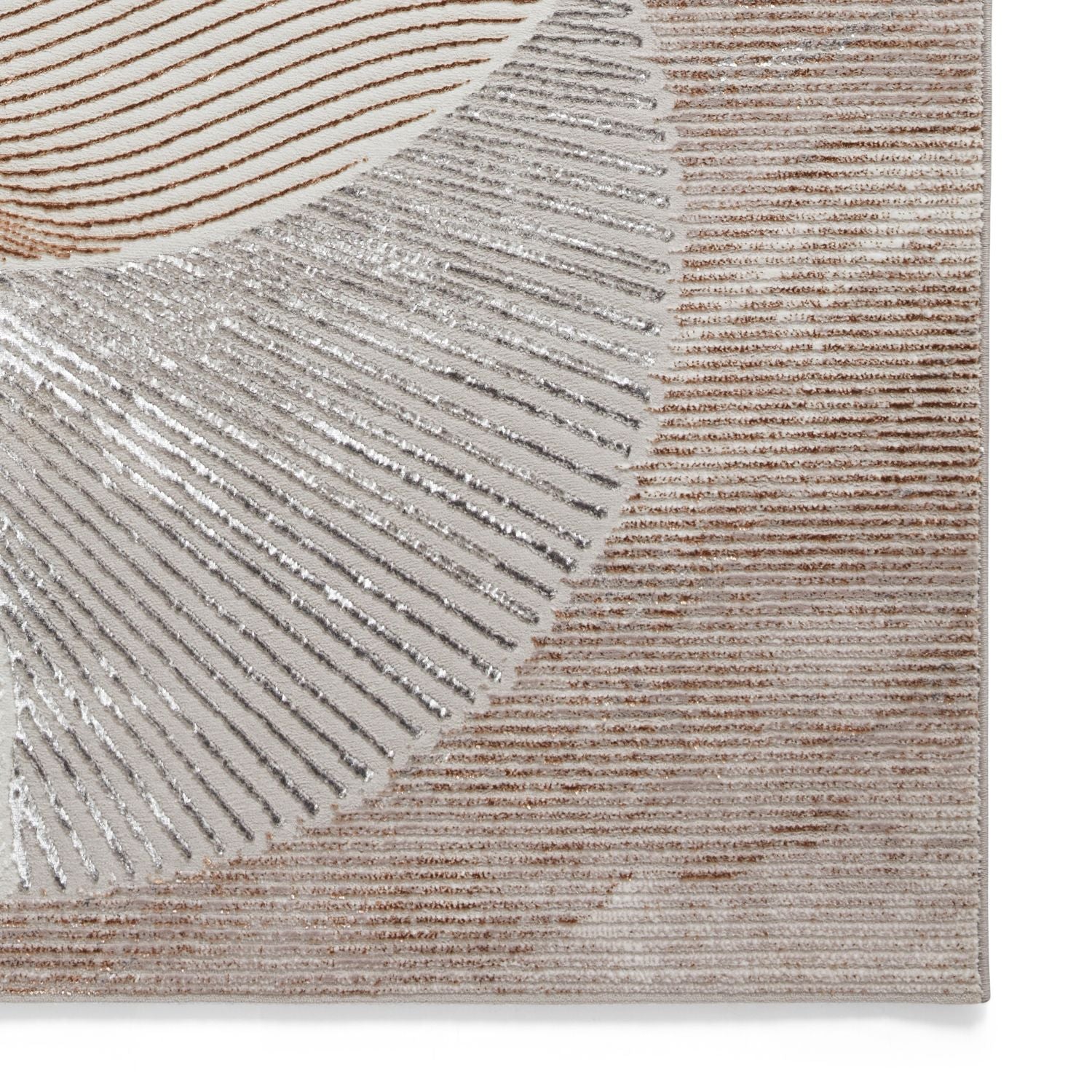 Creation 50097 Gold and Beige Modern Geometric Rug