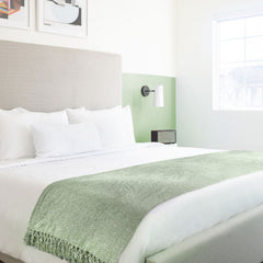 Darcy Meadow Green Chenille Throw