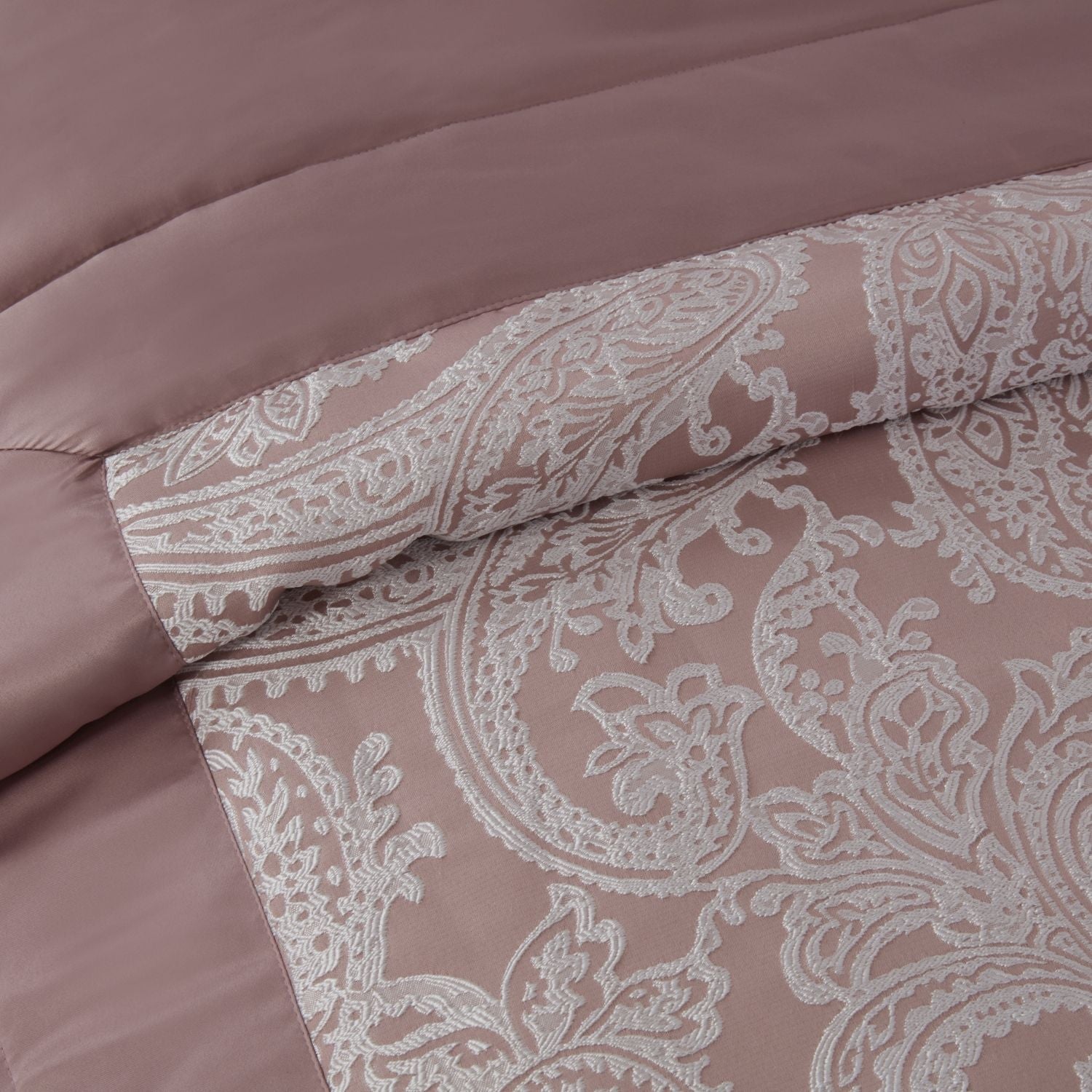 Duchess Blush Pink Embellished Jacquard Quilted Bedspread Set
