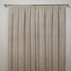 Duchess Cream Lined Pencil Pleat Jacquard Velvet Curtains