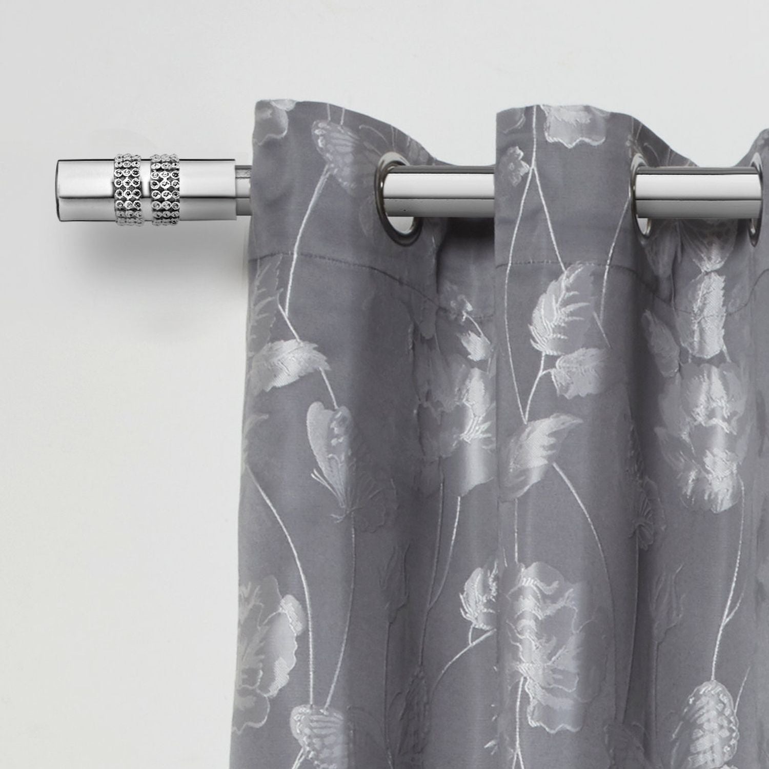 Chrome Diamante Extendable Curtain Pole