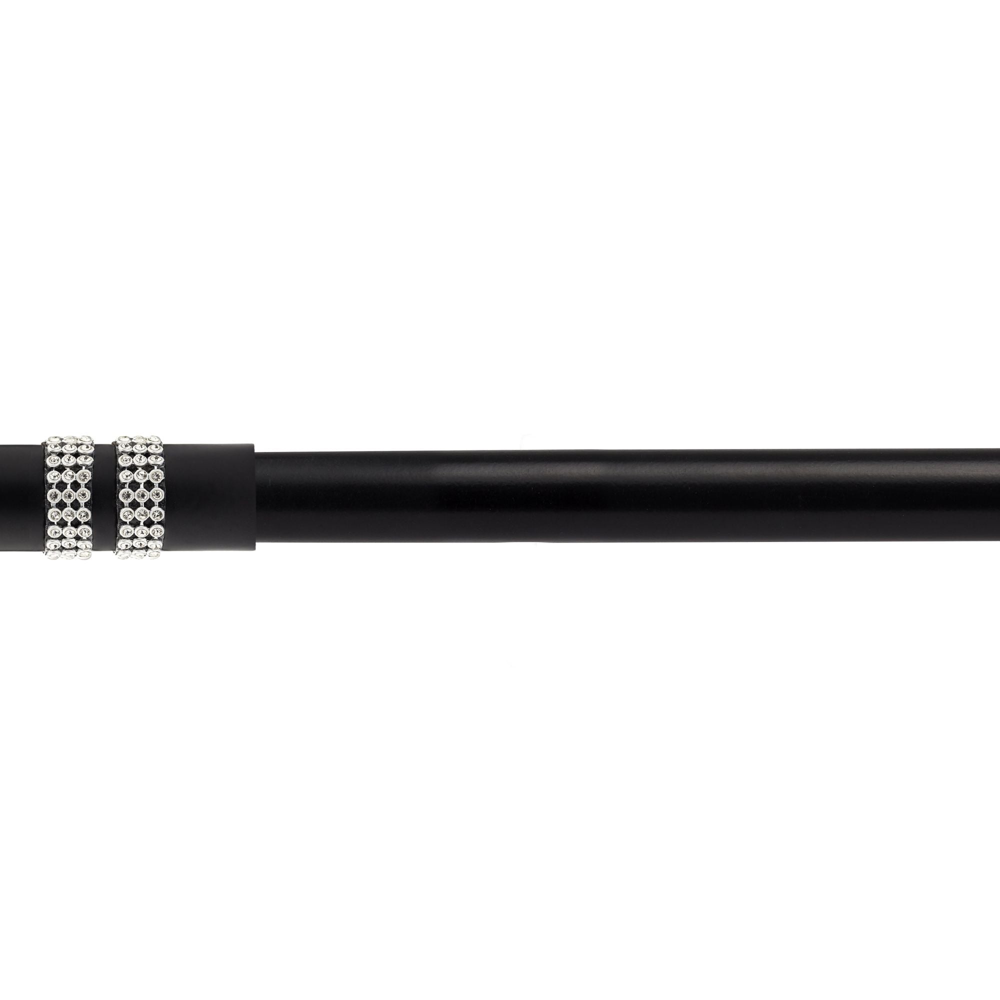 Matt Black Diamante Extendable Curtain Pole