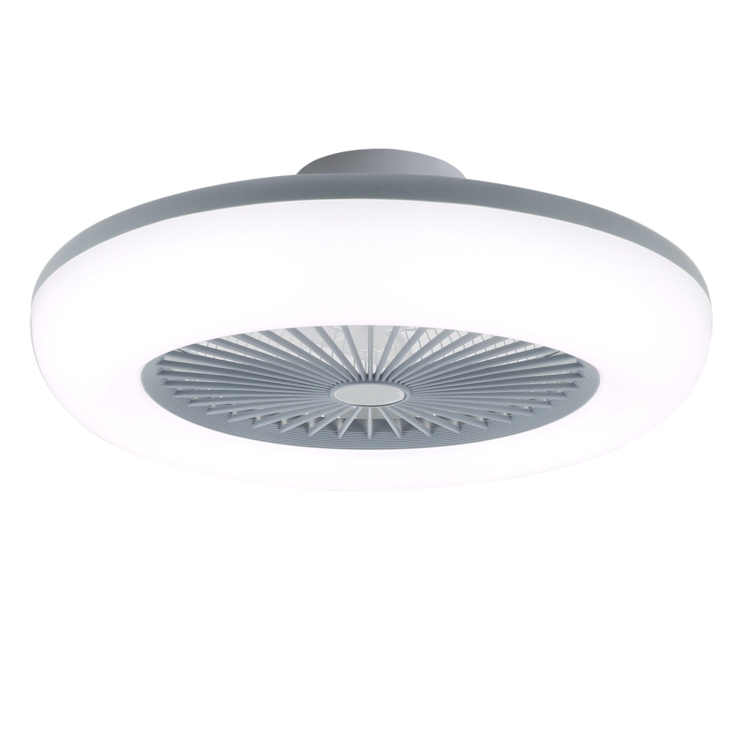 White Adjustable Round Ceiling Fan Light