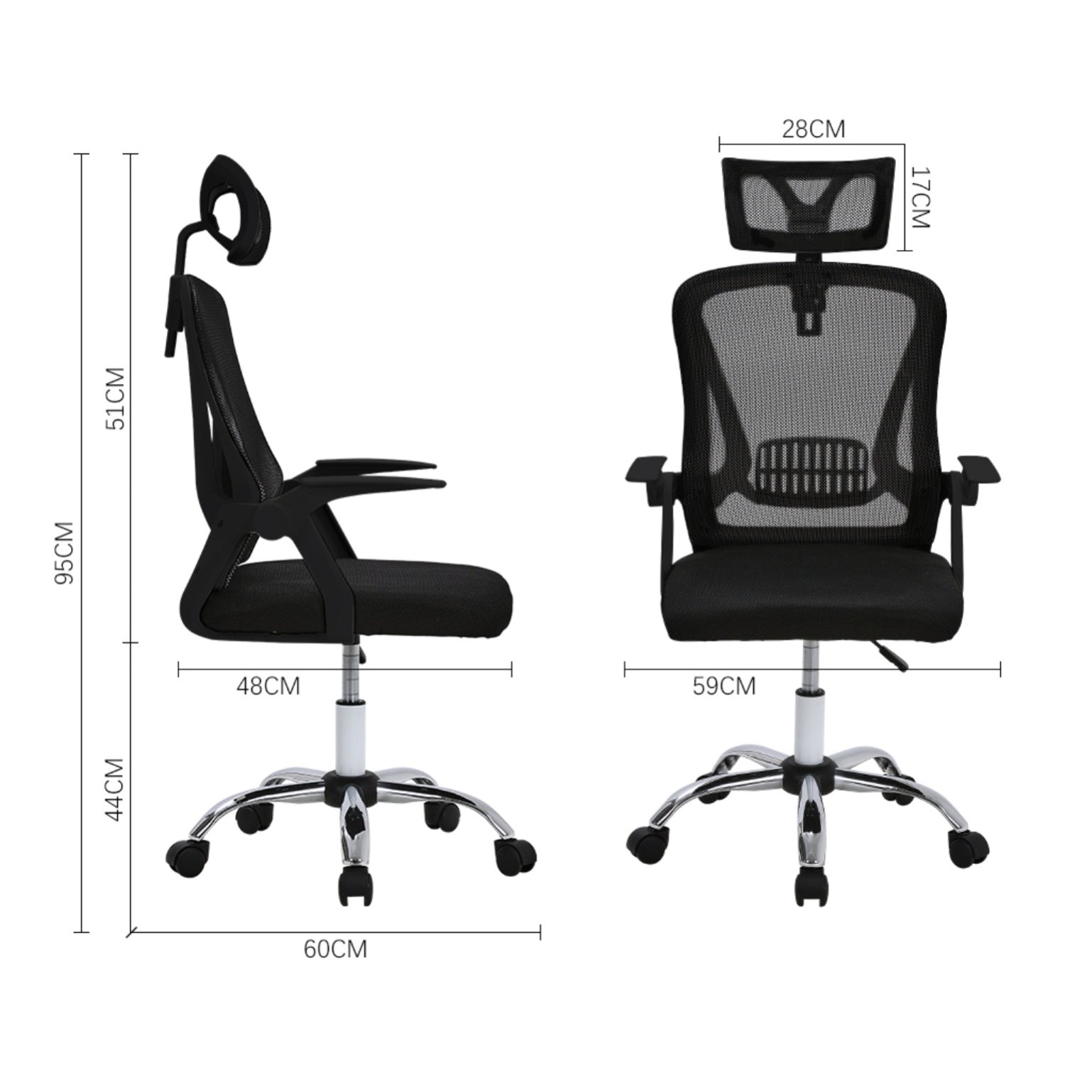 Ergonomic Mesh Office Chair Black with Headrest