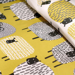 Dotty Sheep Ochre Yellow Easy Care Duvet Set