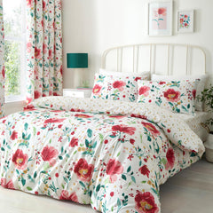 Abstract Poppy Red Reversible Duvet Set