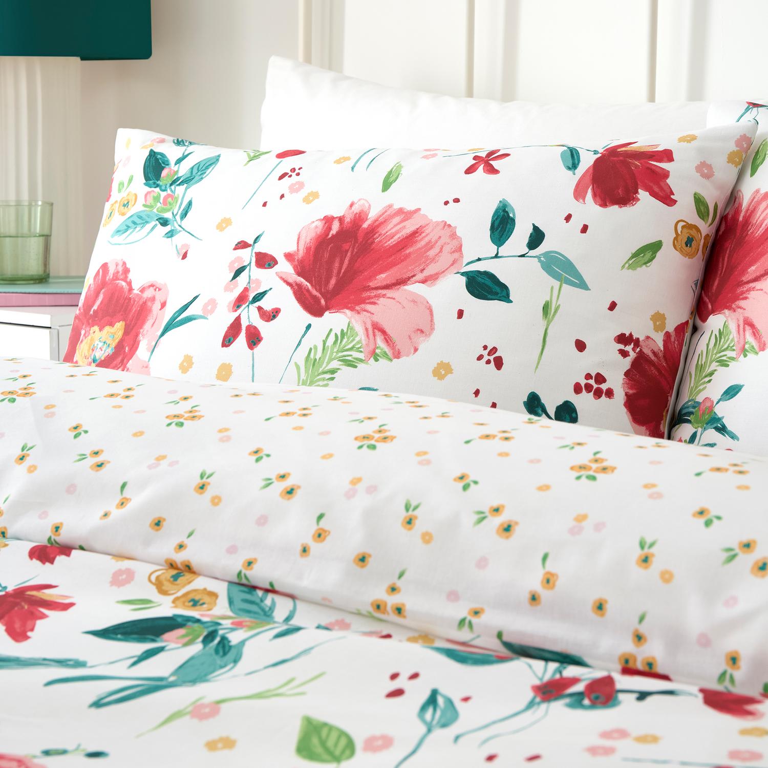Abstract Poppy Red Reversible Duvet Set