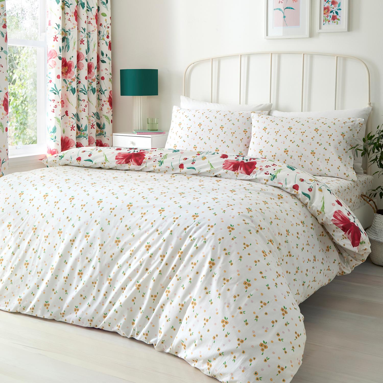 Abstract Poppy Red Reversible Duvet Set
