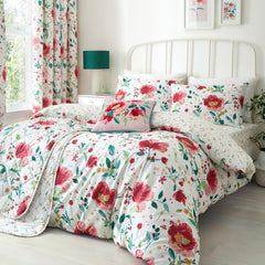 Abstract Poppy Red Reversible Duvet Set