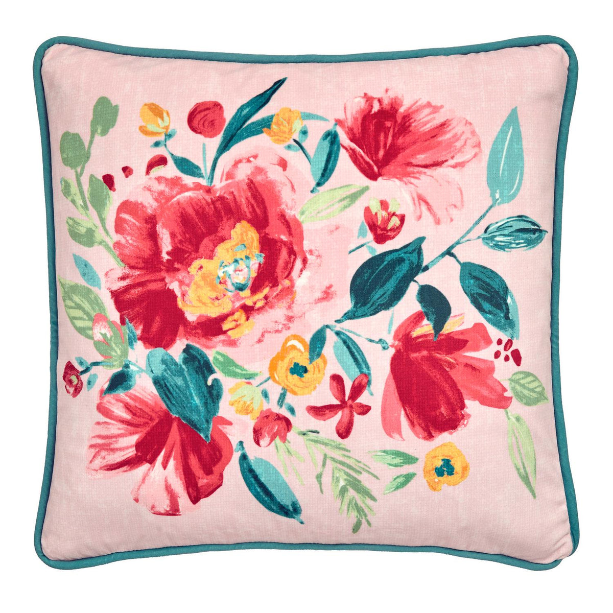 Abstract Poppy Velvet Reversible Cushion (43cm x 43cm)