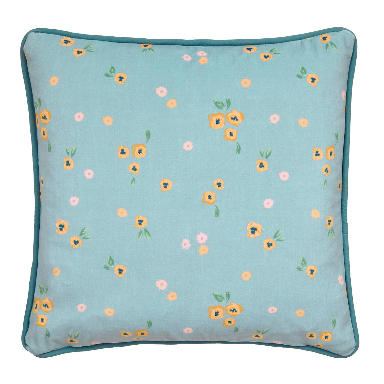 Abstract Poppy Velvet Reversible Cushion (43cm x 43cm)