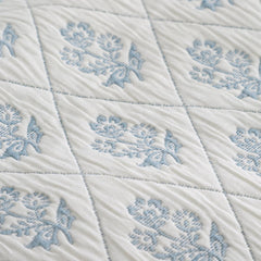 Block Floral Trellis Blue Duvet Set