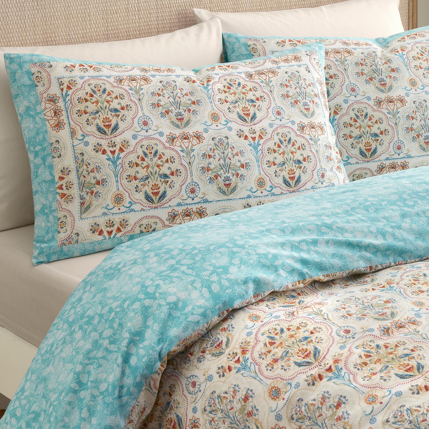 Edena Deco Floral Natural Reversible Duvet Set