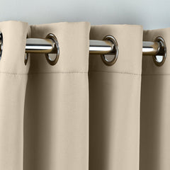 Cali Latte Thermal Blackout Eyelet Curtains