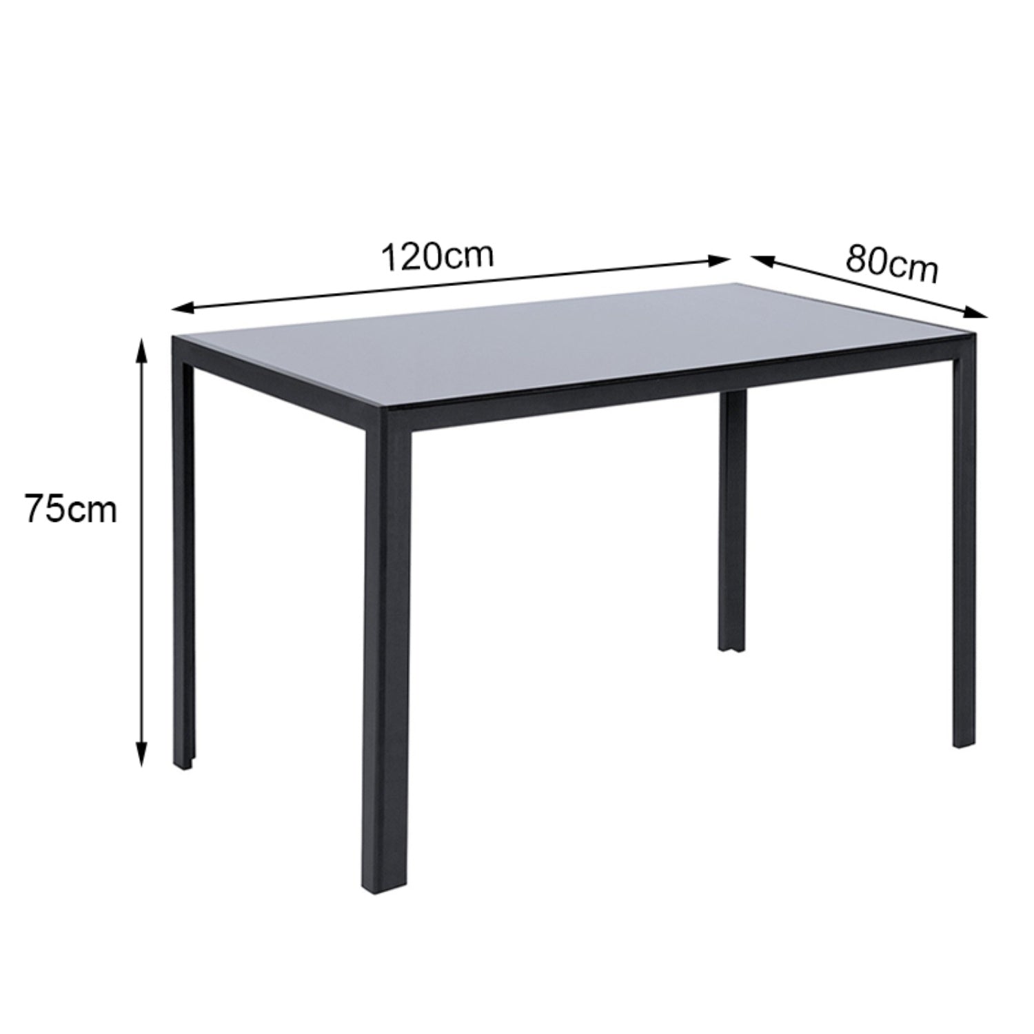 Rectangular Tempered Glass 4-Seater Dining Table