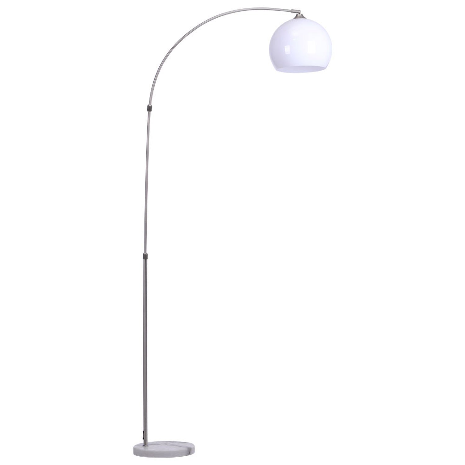 Modern Arched Floor Lamp with White Lampshade