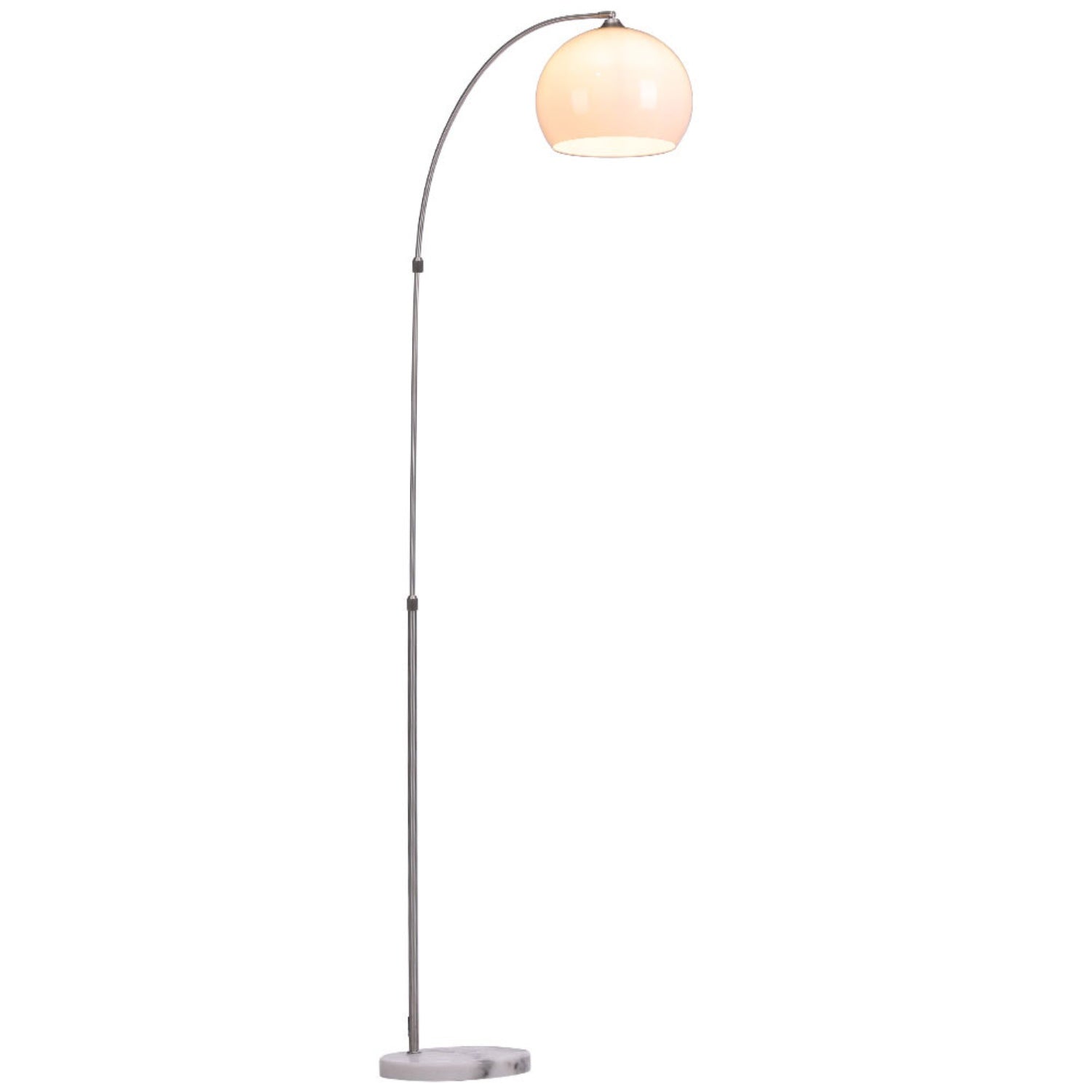 Modern Arched Floor Lamp with White Lampshade