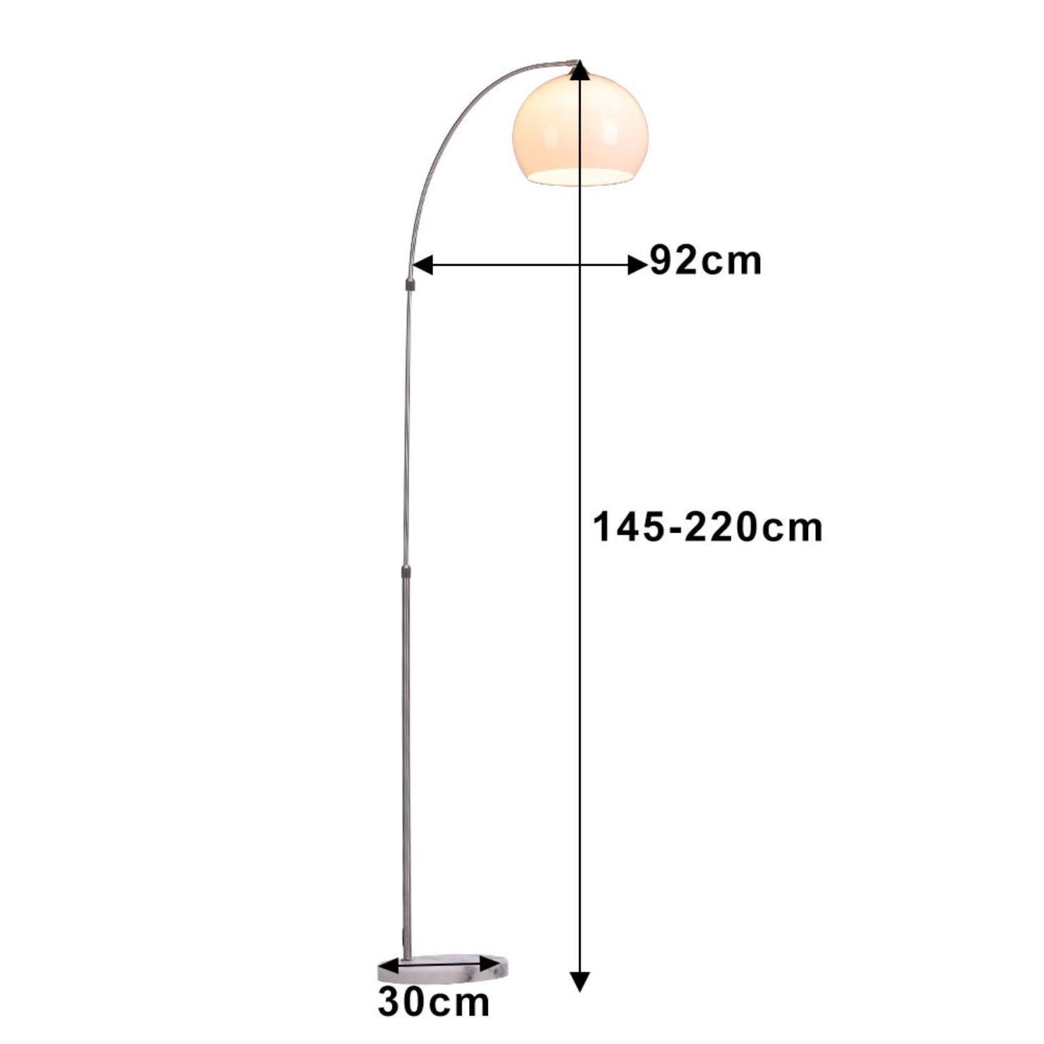 Modern Arched Floor Lamp with White Lampshade
