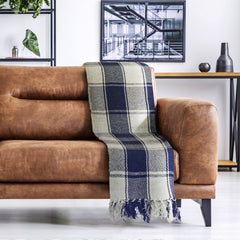 Navy Blue Frisco Recycled Cotton Throw
