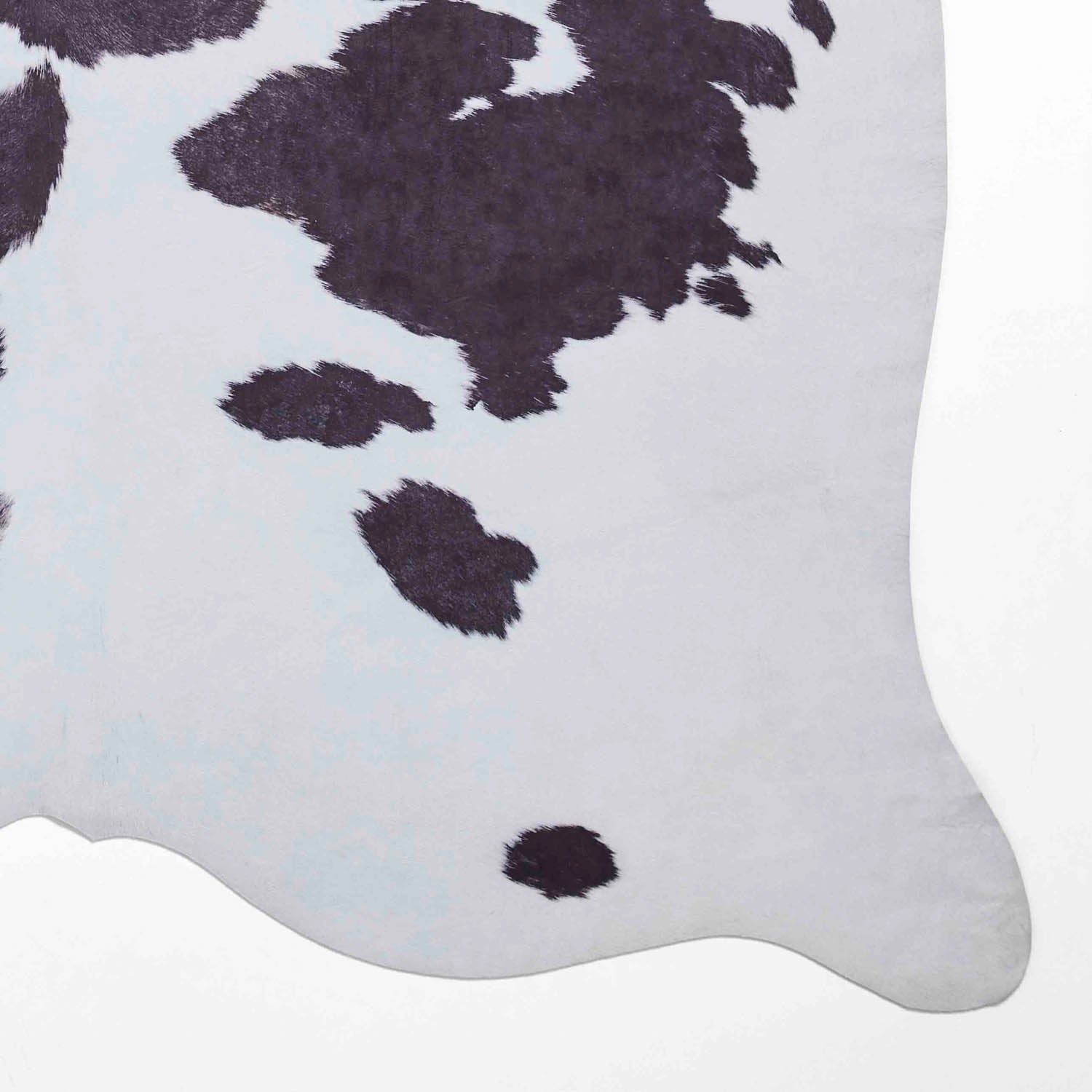 Faux Cow Print White/Black Rug