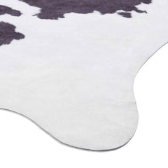 Faux Cow Print White/Black Rug