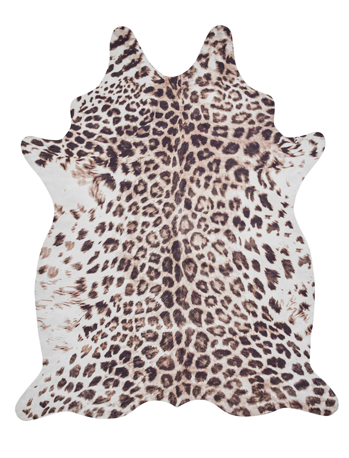 Faux Leopard Print Brown Rug