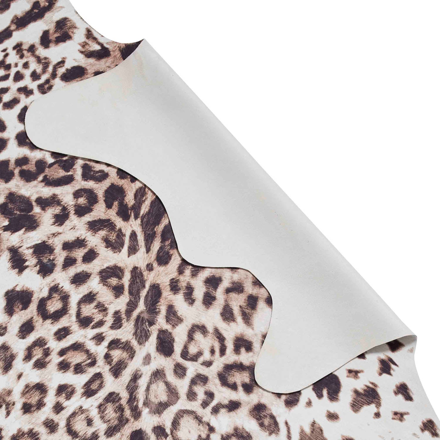 Faux Leopard Print Brown Rug