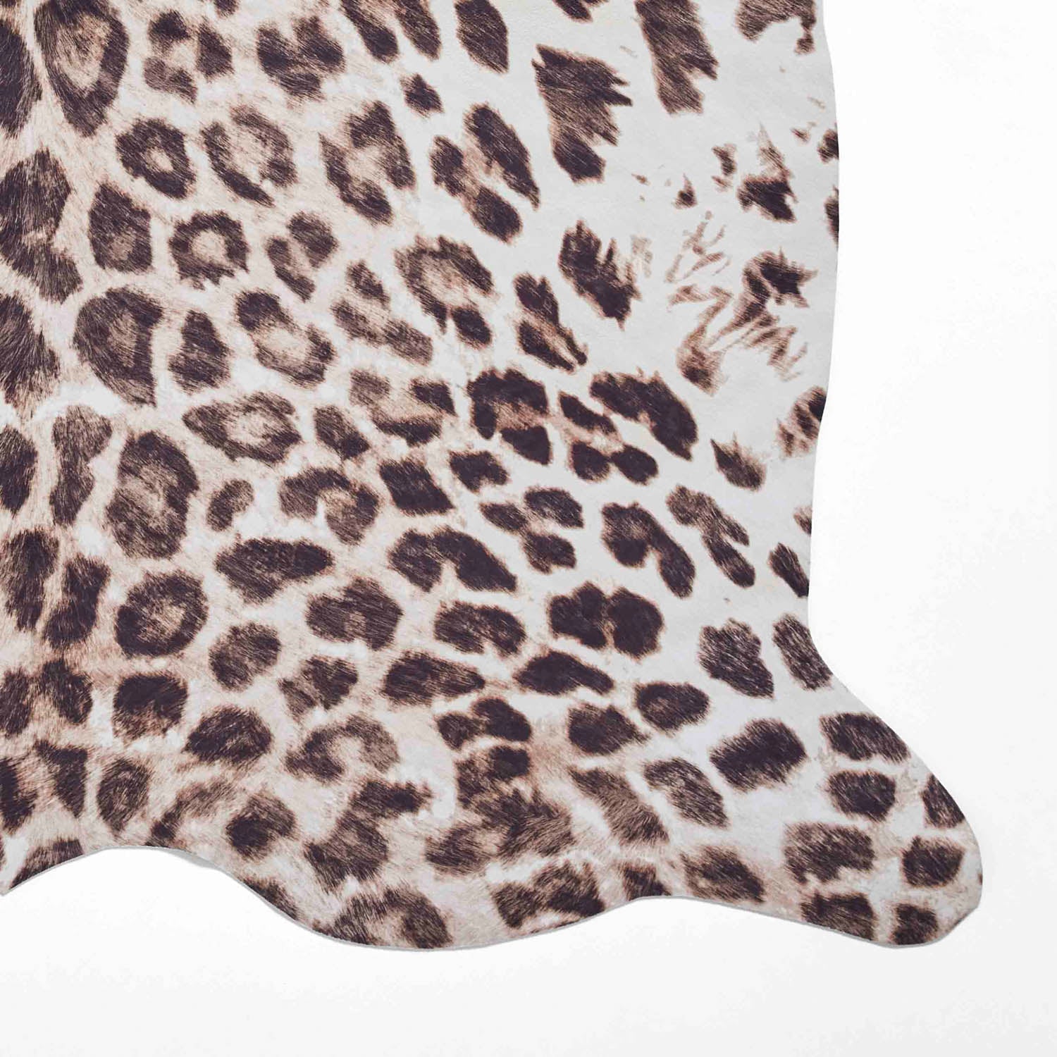 Faux Leopard Print Brown Rug