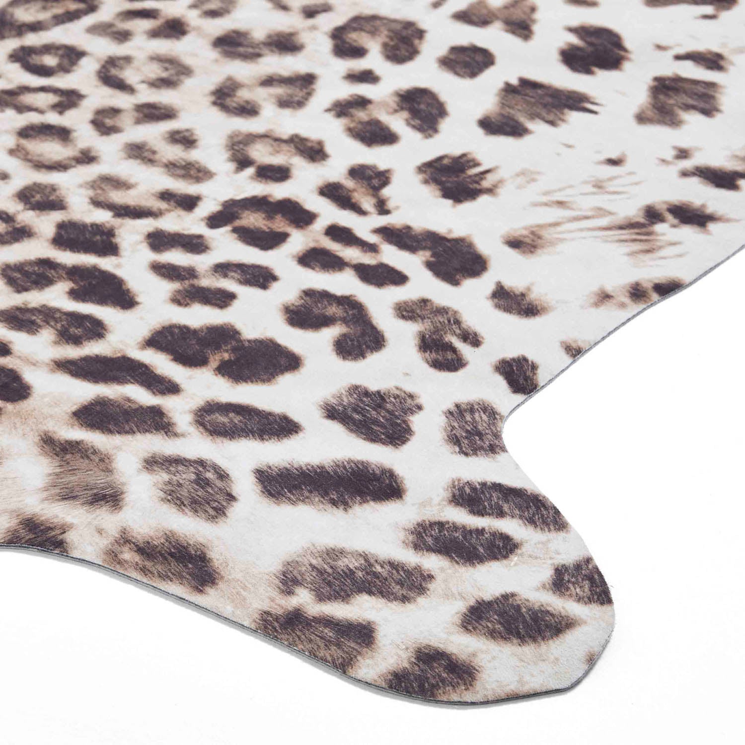 Faux Leopard Print Brown Rug