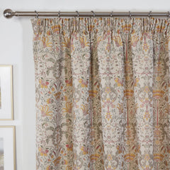 Kyoto Natural Floral Jacquard Pencil Pleat Curtain