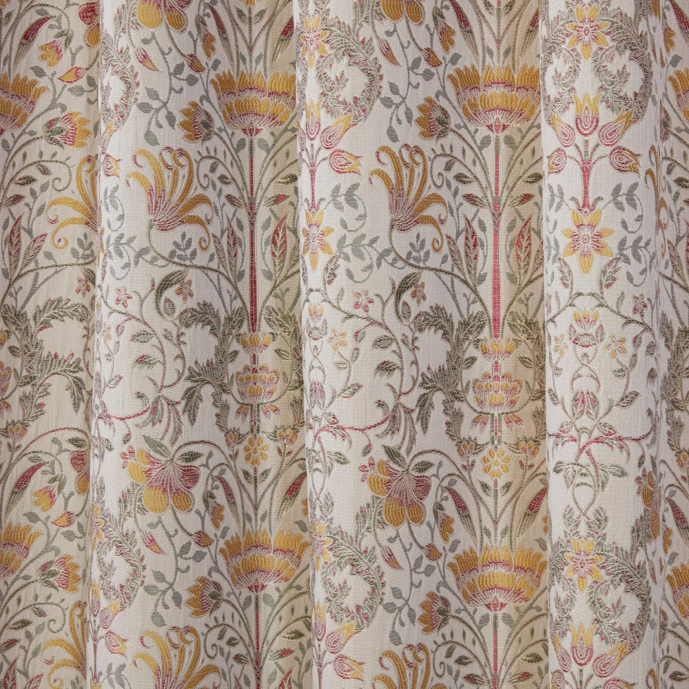 Kyoto Natural Floral Jacquard Pencil Pleat Curtain